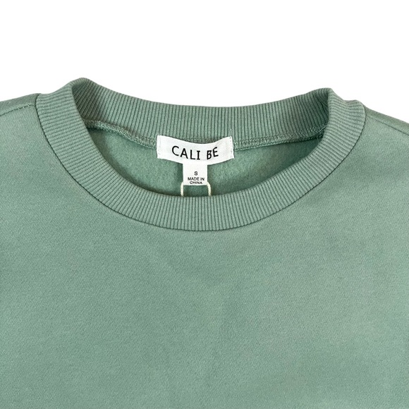 CALI BE NWT Women’s Small Green Crop Sweatshirt - Picture 3 of 7